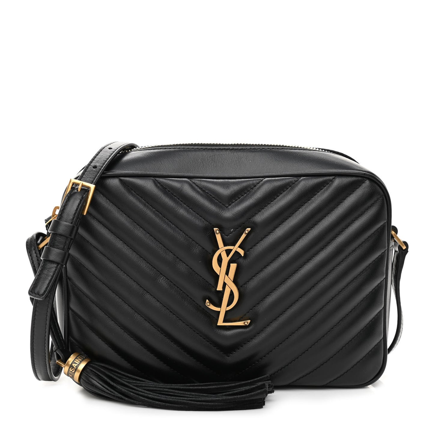 Calfskin Matelasse Monogram Lou Camera Bag Black