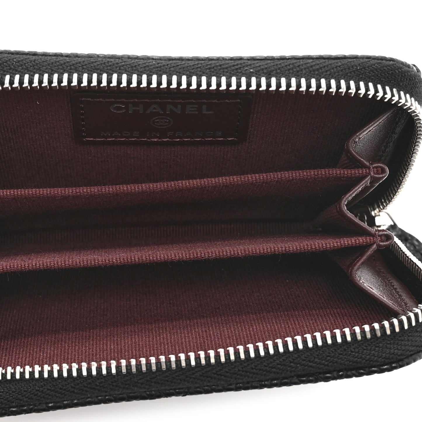 Caviar Quilted Zip Coin Purse Black