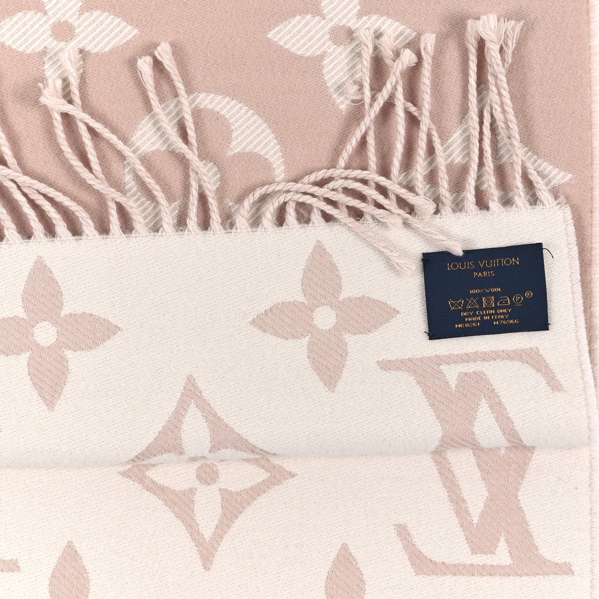 Louis Vuitton Wool Monogram Simply LV Scarf Beige 3 of 3