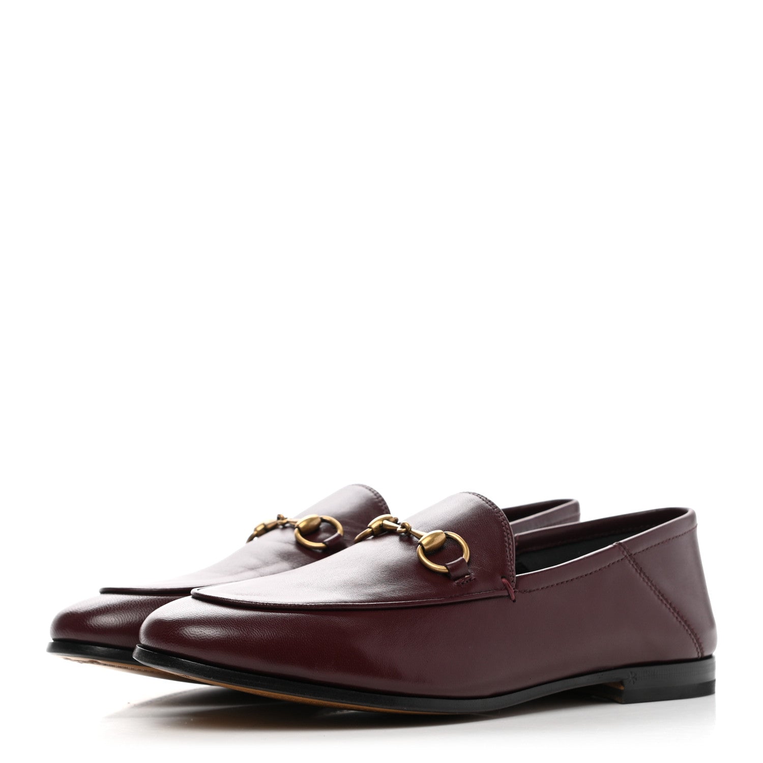 Gucci Lambskin Womens Brixton Horsebit Loafers 37 Vintage Bordeaux 3 of 9