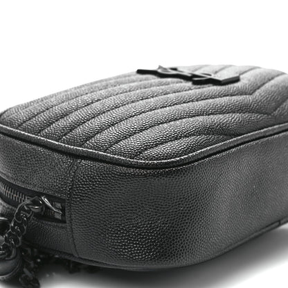 Saint Laurent Grain De Poudre Matelasse Monochrome Monogram Mini Lou Camera Bag Black 10 of 11