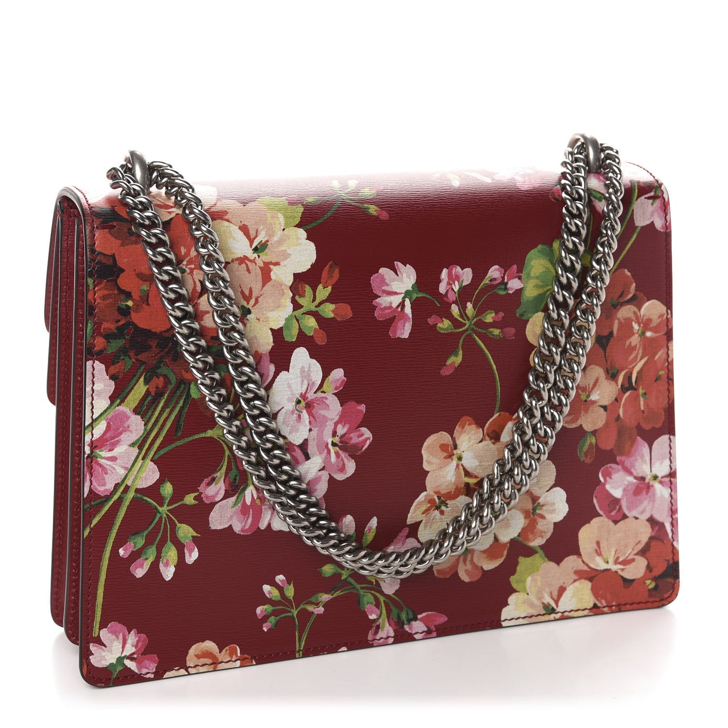 Calfskin Blooms Print Medium Dionysus Shoulder Bag Romantic Cherry Multicolor