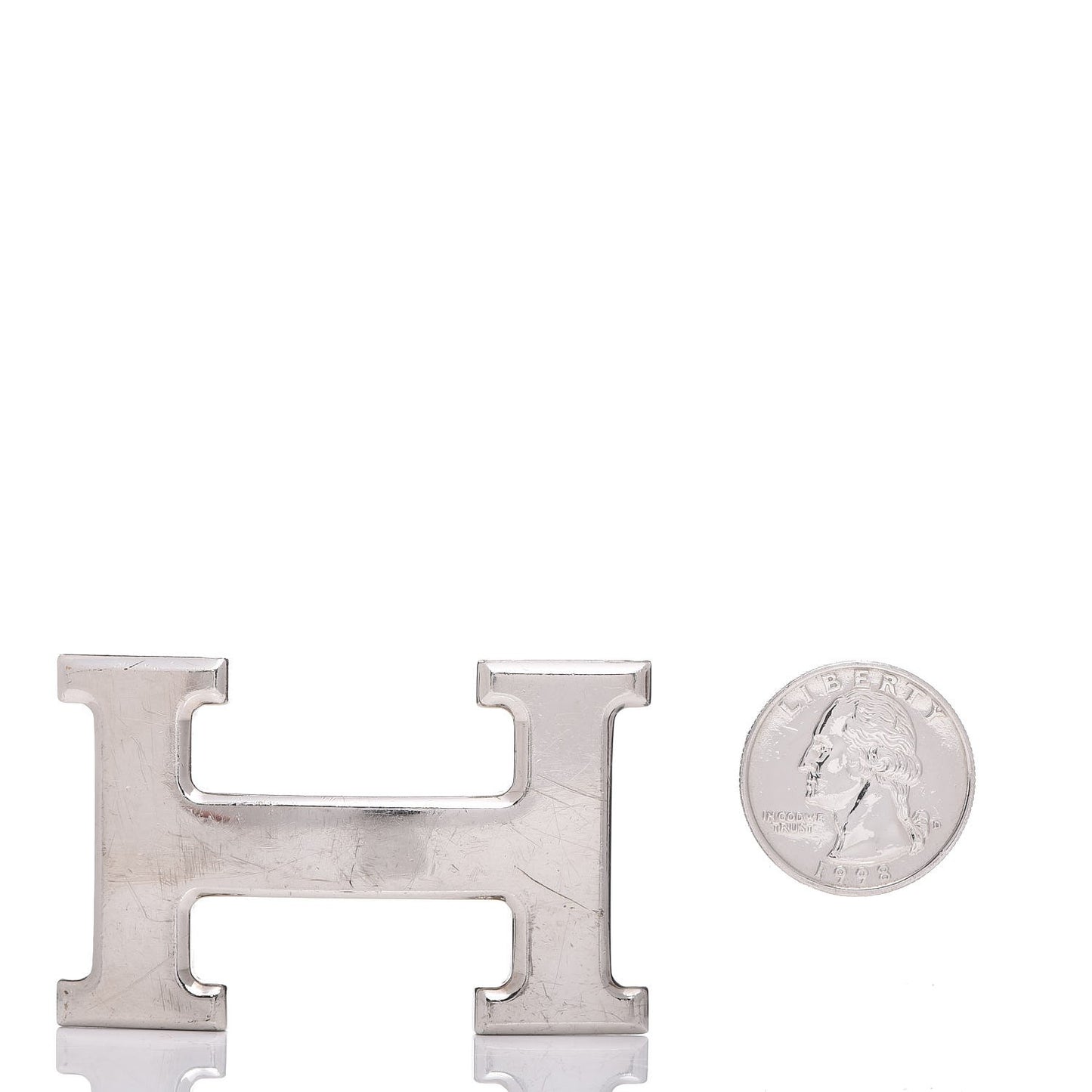 Polished Palladium 32mm H Belt Buckle