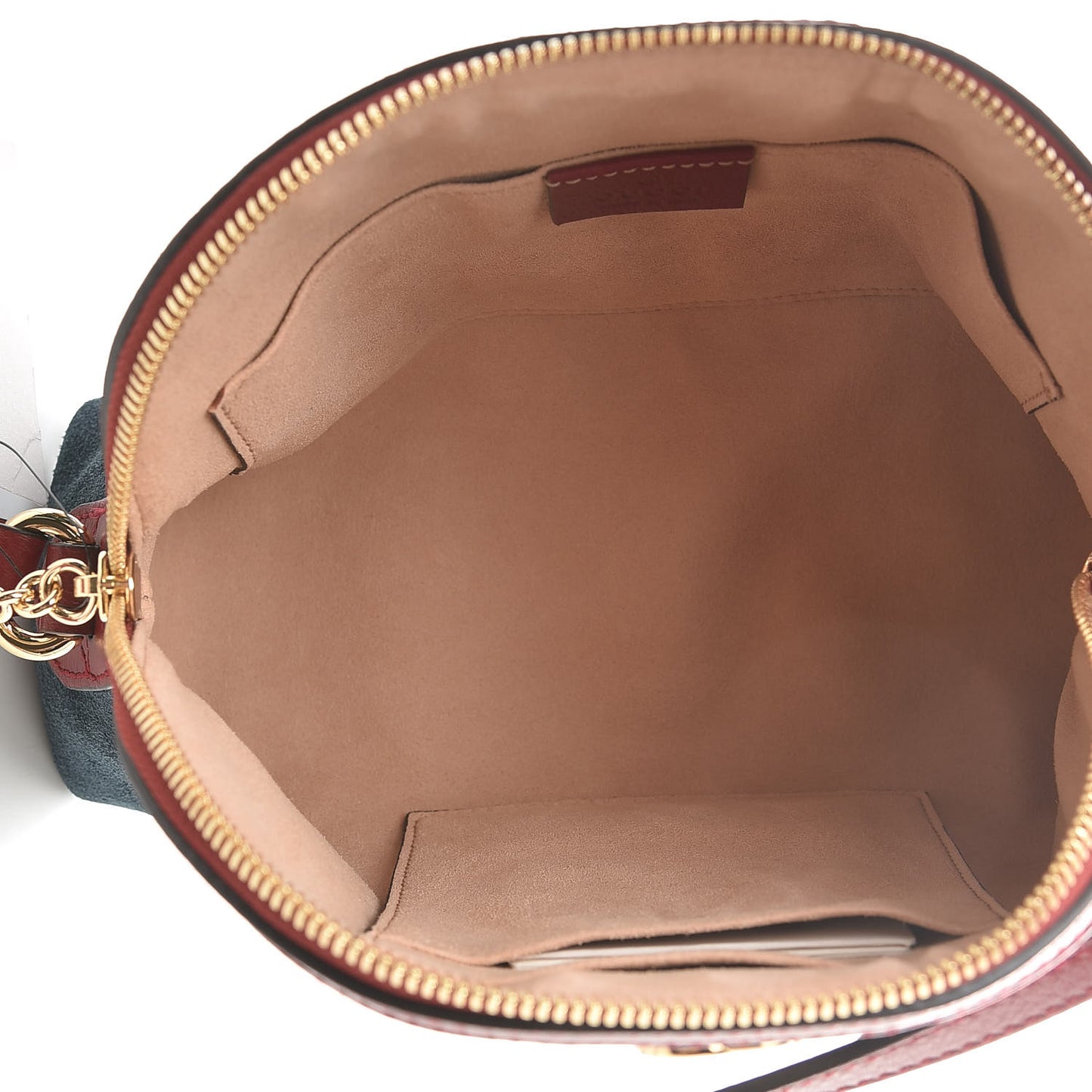 Suede Calfskin Web Small Ophidia Dome Shoulder Bag New Blue Romantic Cherry