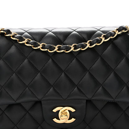 Chanel Lambskin Quilted Medium Double Flap Black 8 of 10