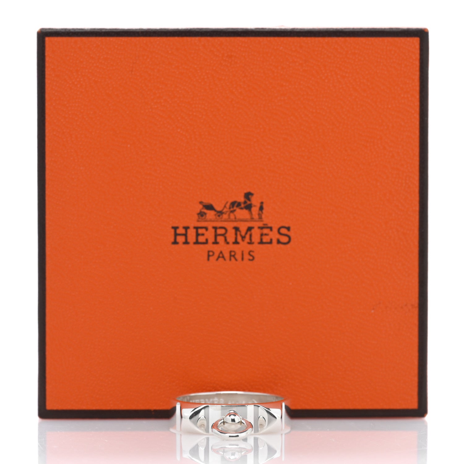 Hermes Sterling Silver PM Collier De Chien Ring 55 7.25 5 of 5