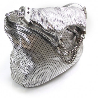 Chanel Metallic Glazed Calfskin Perforated XL Rodeo Drive Tote Silver 3 of 12