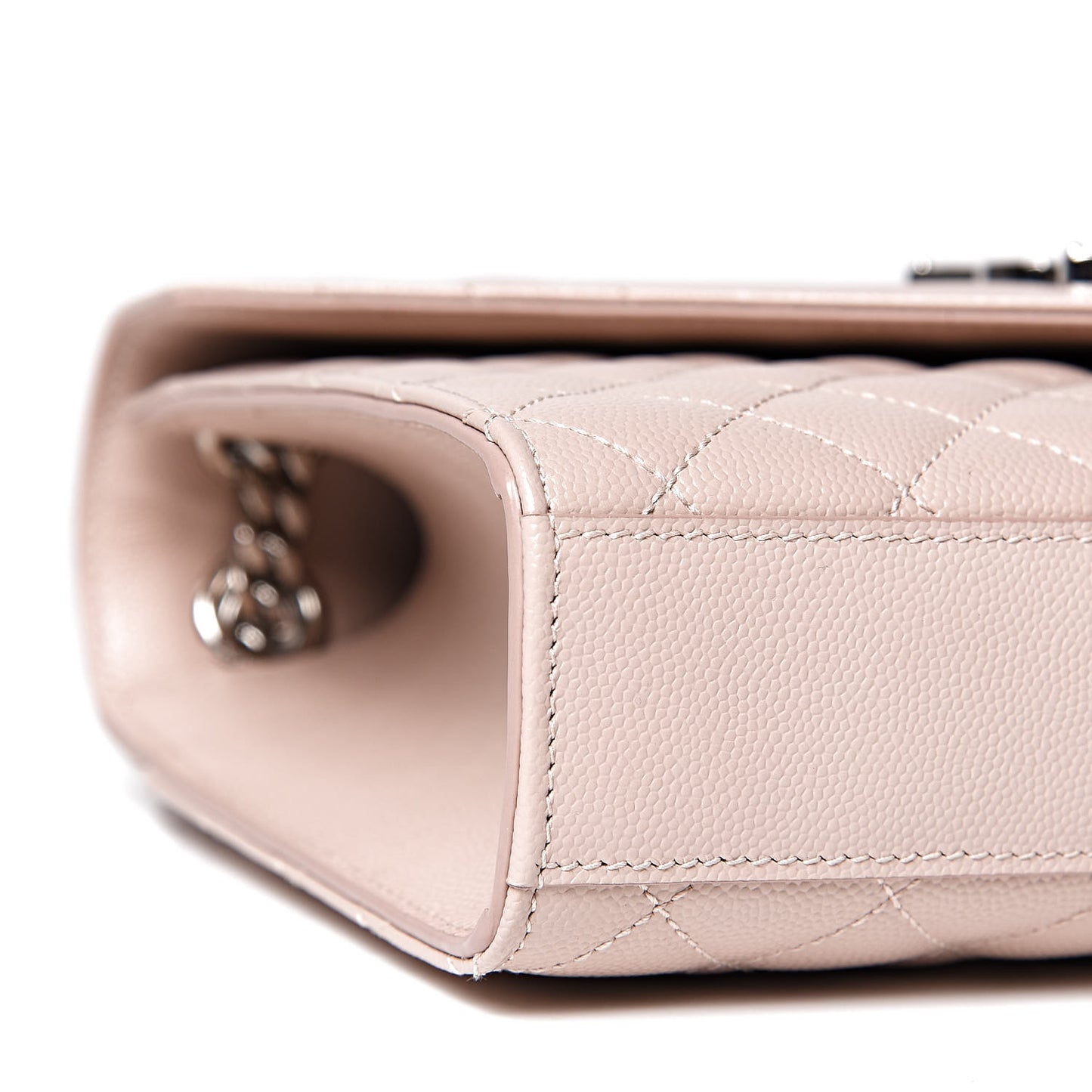Grain De Poudre Textured Mixed Matelasse Medium Triquilt Monogram Satchel Marble Pink