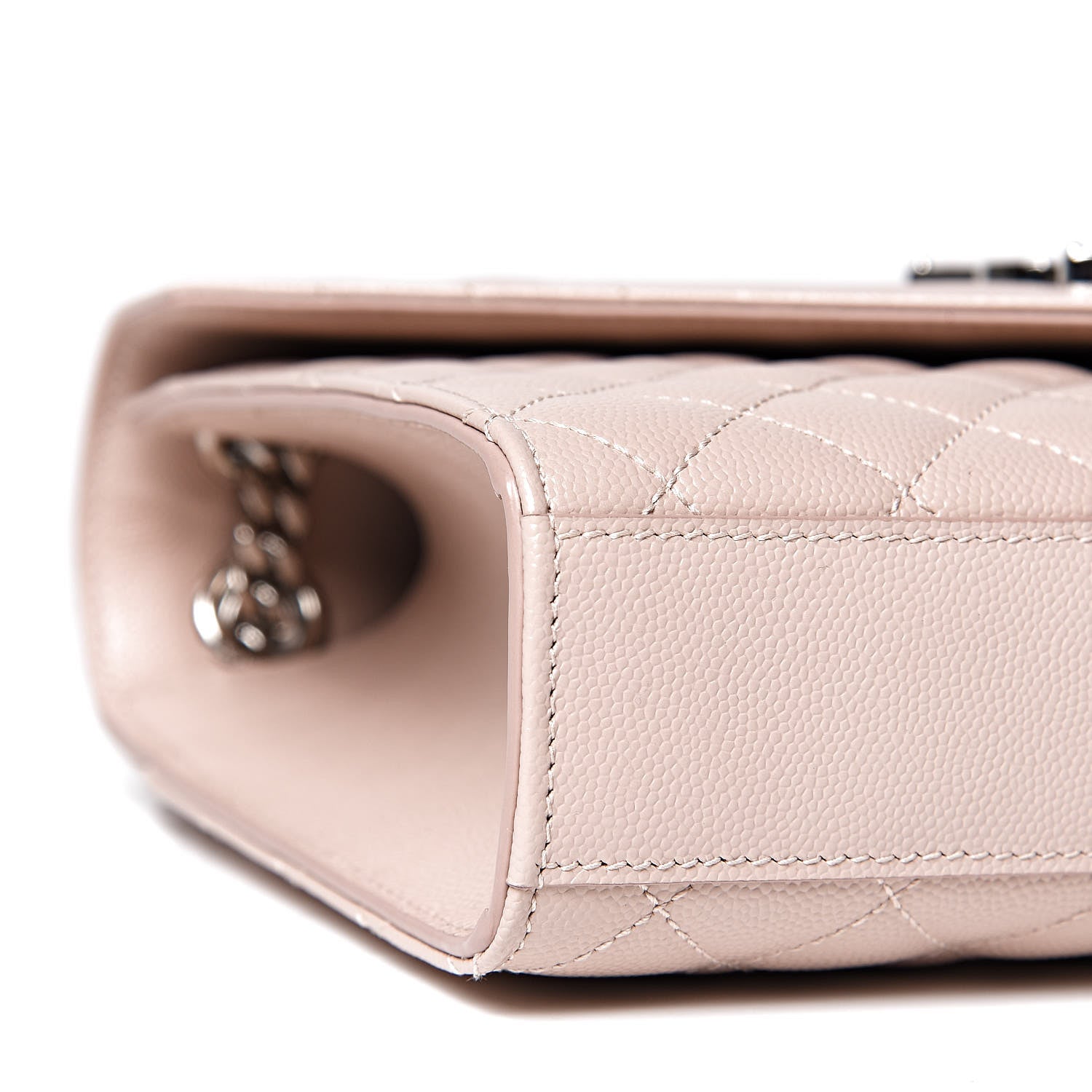 Saint Laurent Grain De Poudre Textured Mixed Matelasse Medium Triquilt Monogram Satchel Marble Pink 9 of 10