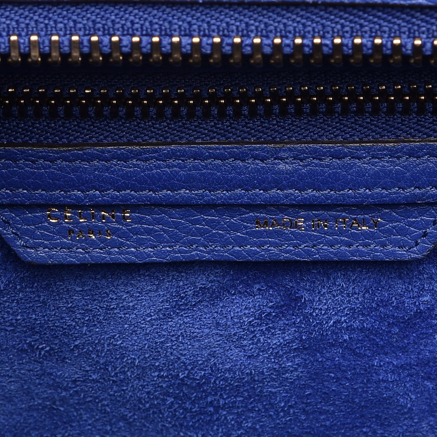 Drummed Calfskin Micro Luggage Indigo