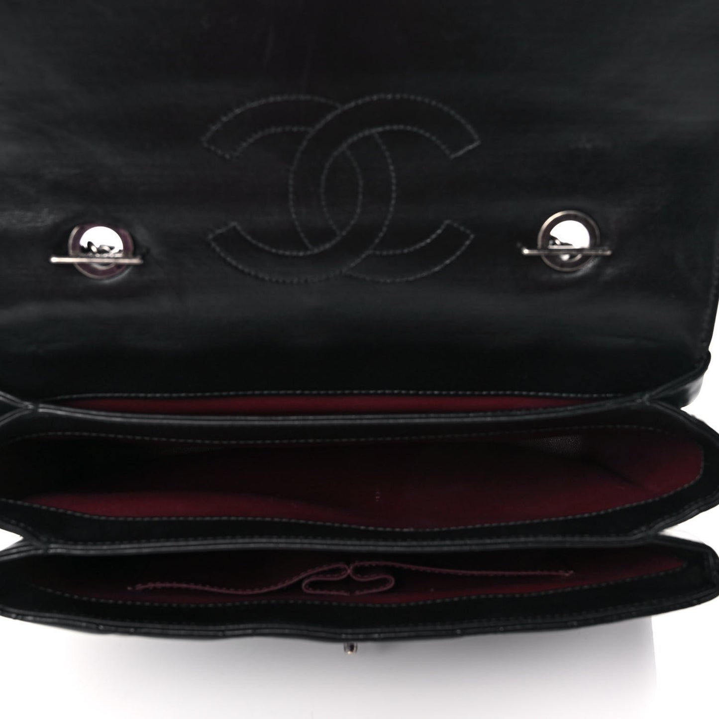Lambskin Quilted Large Trendy CC Dual Handle Flap Bag Black