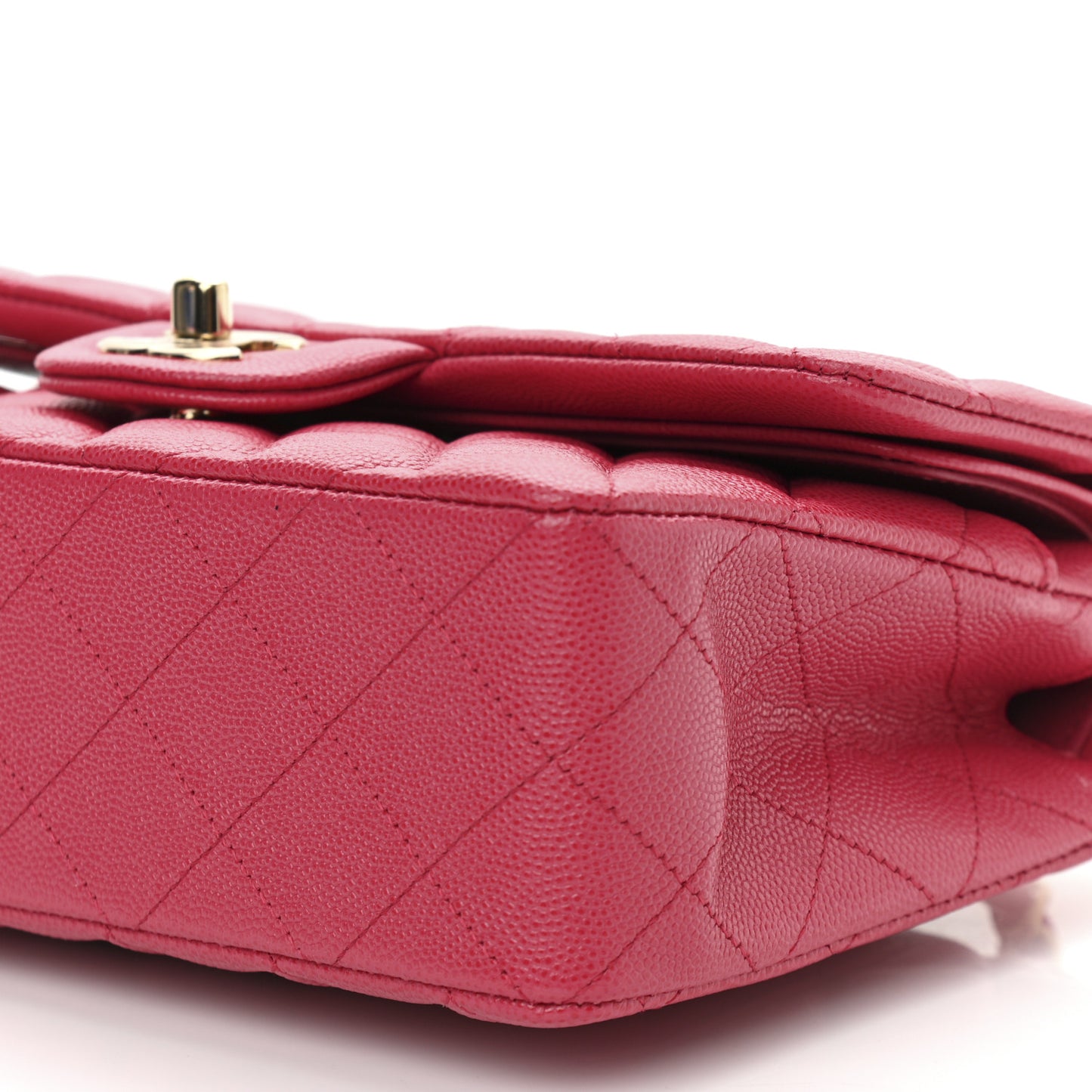Caviar Quilted Small Double Flap Dark Pink