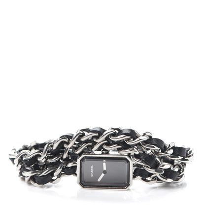 Chanel Stainless Steel Lambskin 16mm Premiere Rock Triple Row Quartz Watch Black 2 of 6