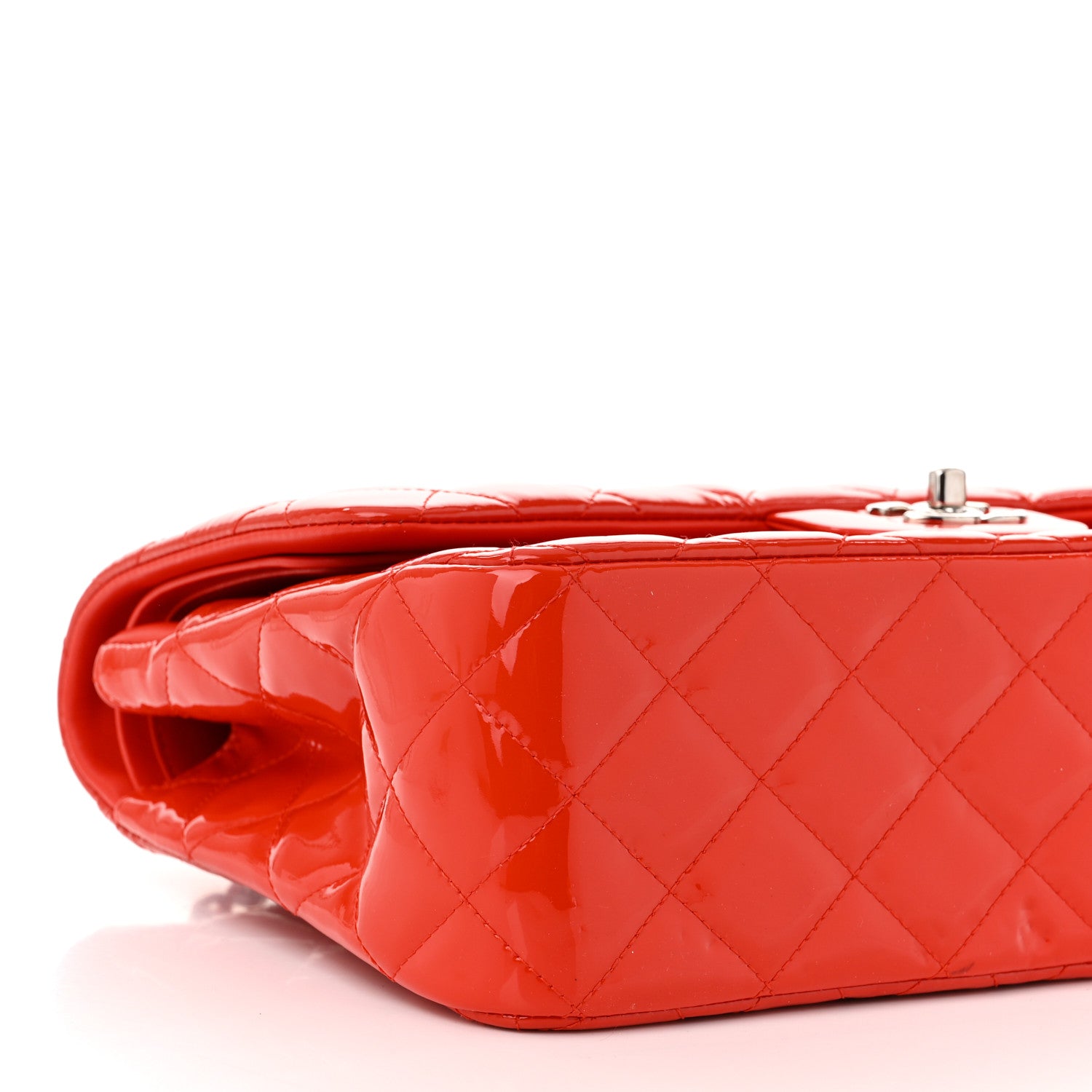 Chanel Patent Quilted Jumbo Double Flap Red 9 of 10