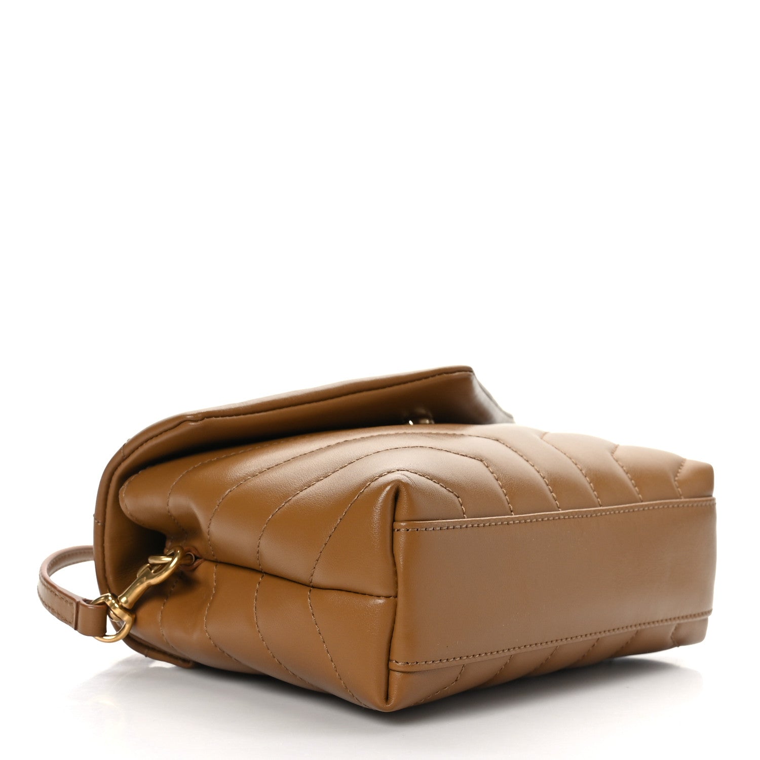 Saint Laurent Calfskin Y Quilted Monogram Toy Loulou Crossbody Bag Dark Natural 4 of 9