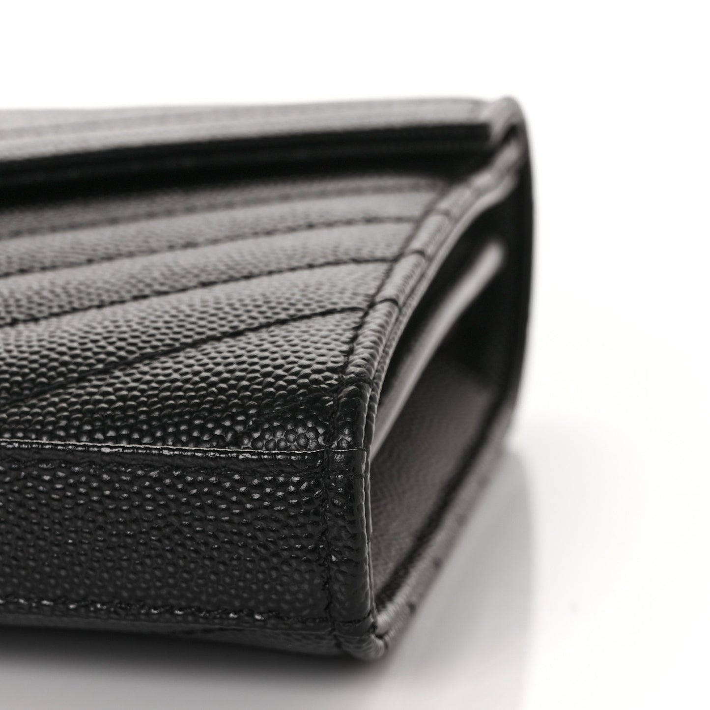 Grain De Poudre Matelasse Chevron Monogram Chain Wallet Black