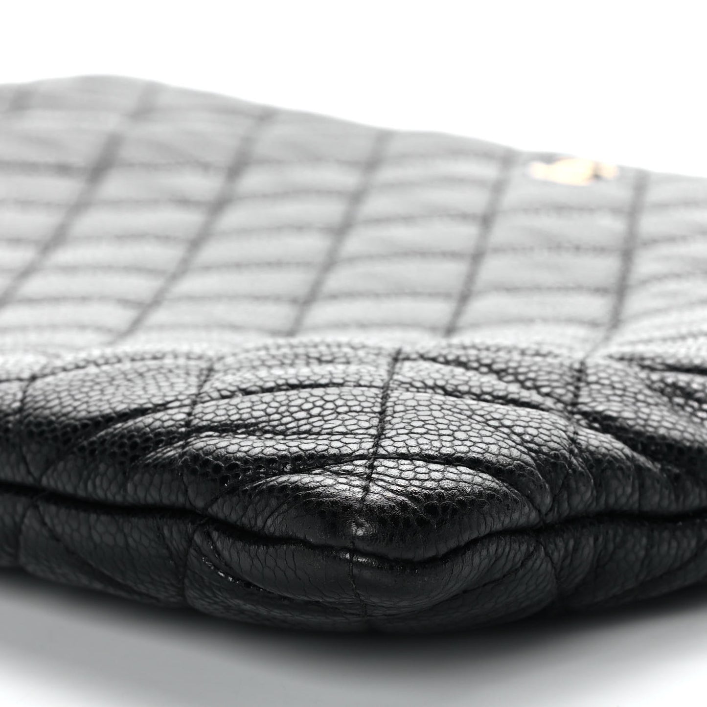 Caviar Quilted Large Cosmetic Case Black