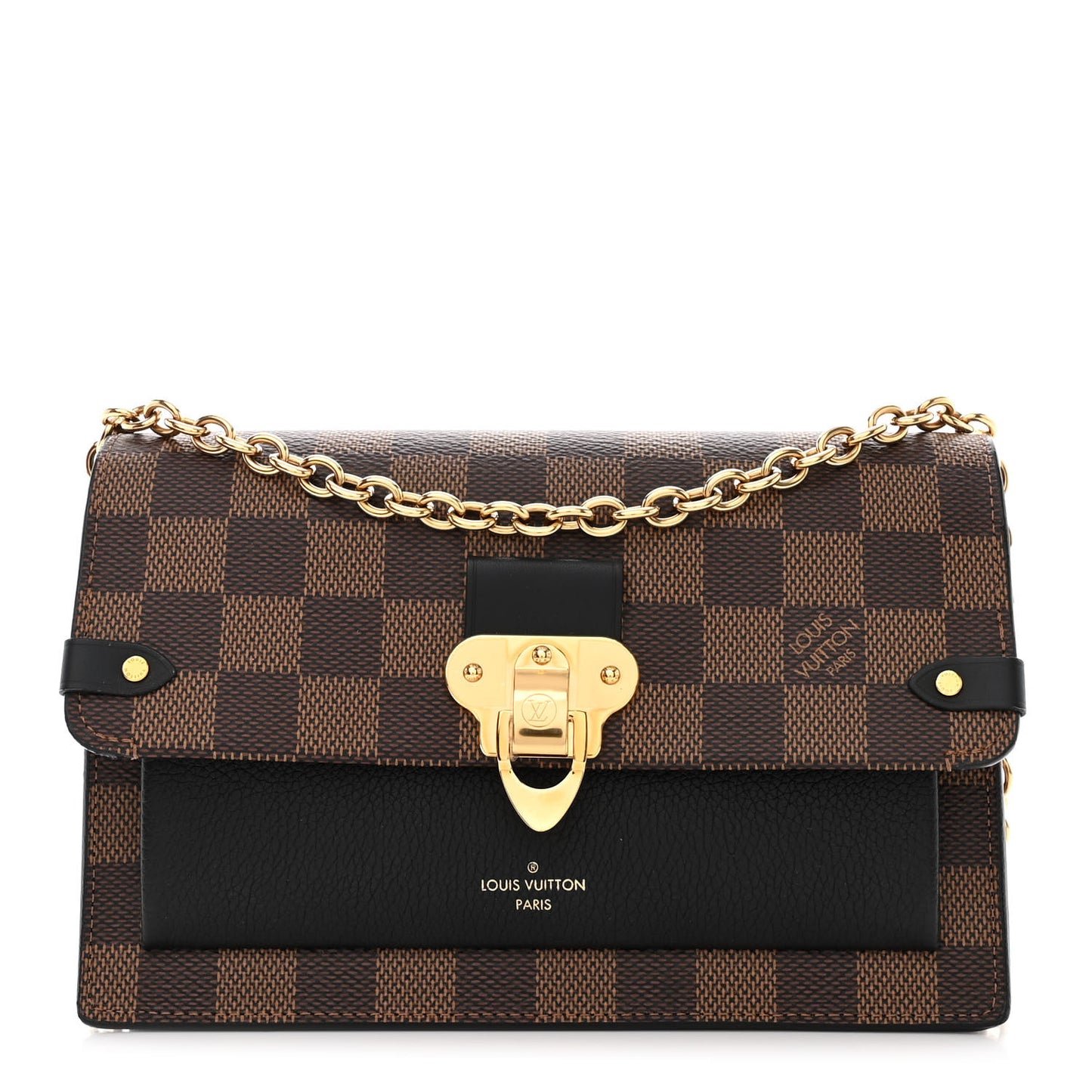 Damier Ebene Vavin Chain Wallet Black
