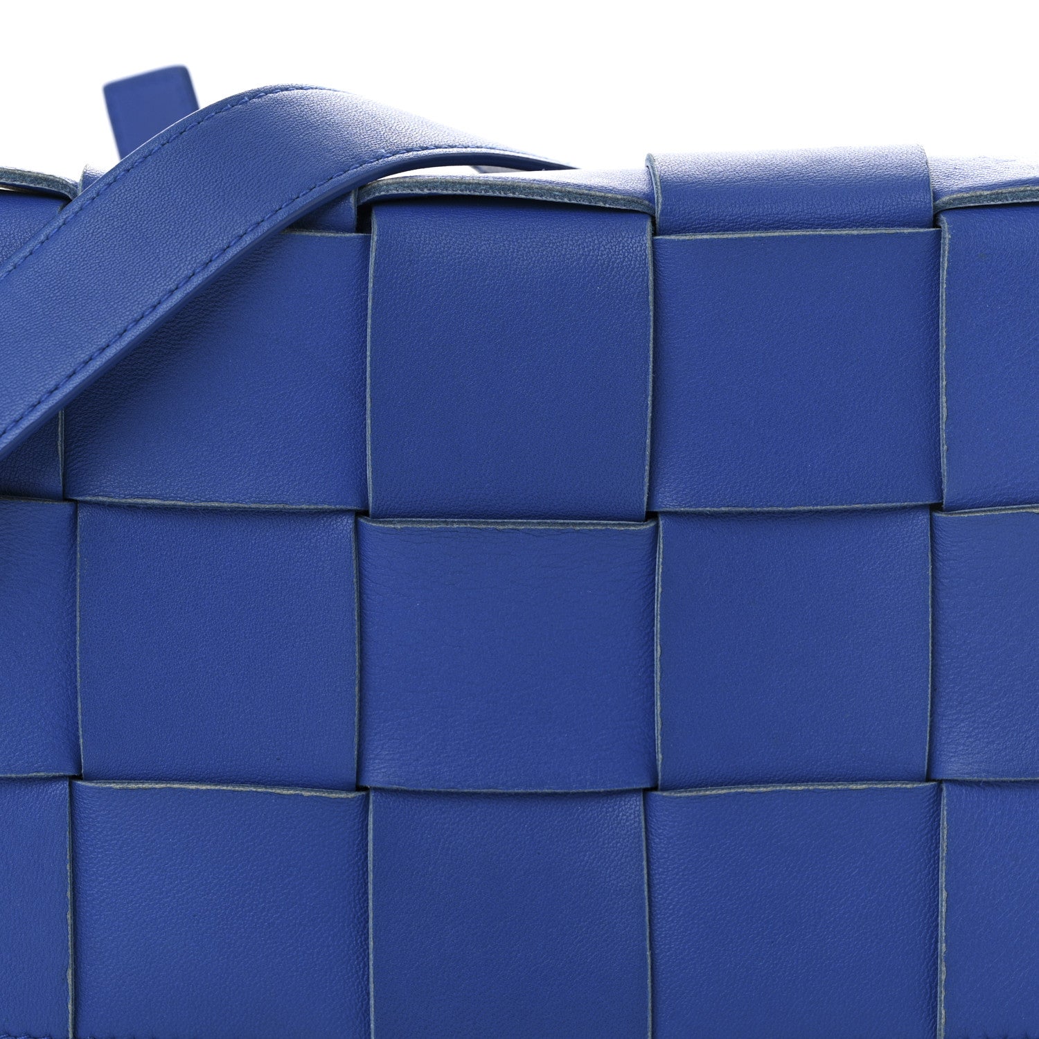 Bottega Veneta Lambskin Maxi Intrecciato Cassette Crossbody Bag Cobalt 8 of 10