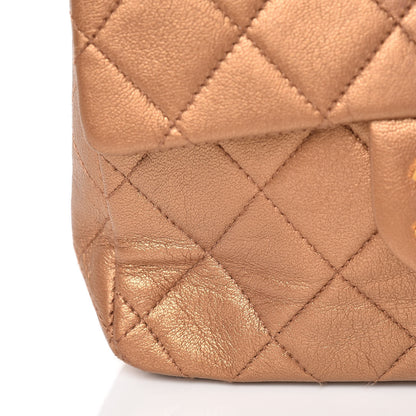 Chanel Metallic Lambskin Quilted Mini Square Flap Bronze 11 of 14