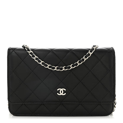 Chanel Lambskin Quilted Wallet On Chain WOC Black 1 of 11