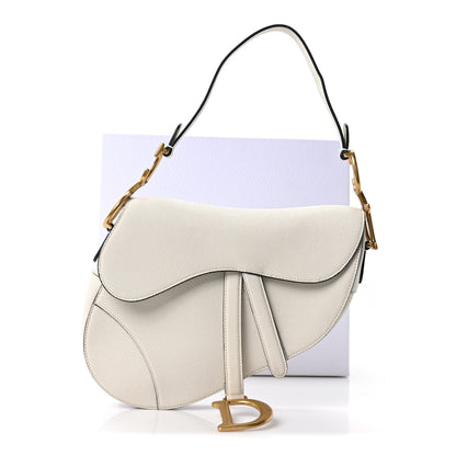 Christian Dior Grained Calfskin Saddle Bag White 11 of 11