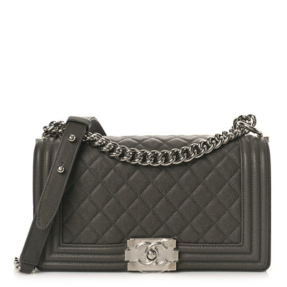 Chanel Caviar Quilted Medium Boy Flap Grey 1 of 9