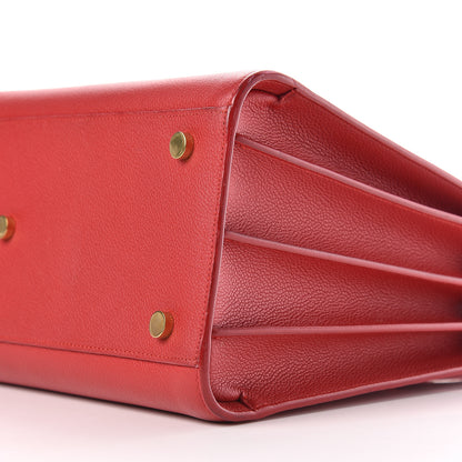 Saint Laurent Grained Calfskin Sac De Jour Lipstick Red 9 of 24