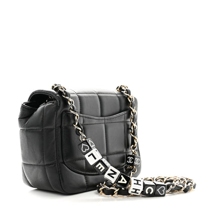 Chanel Lambskin Resin Crystal Square Quilted Mini Monacoco Flap Black 3 of 10