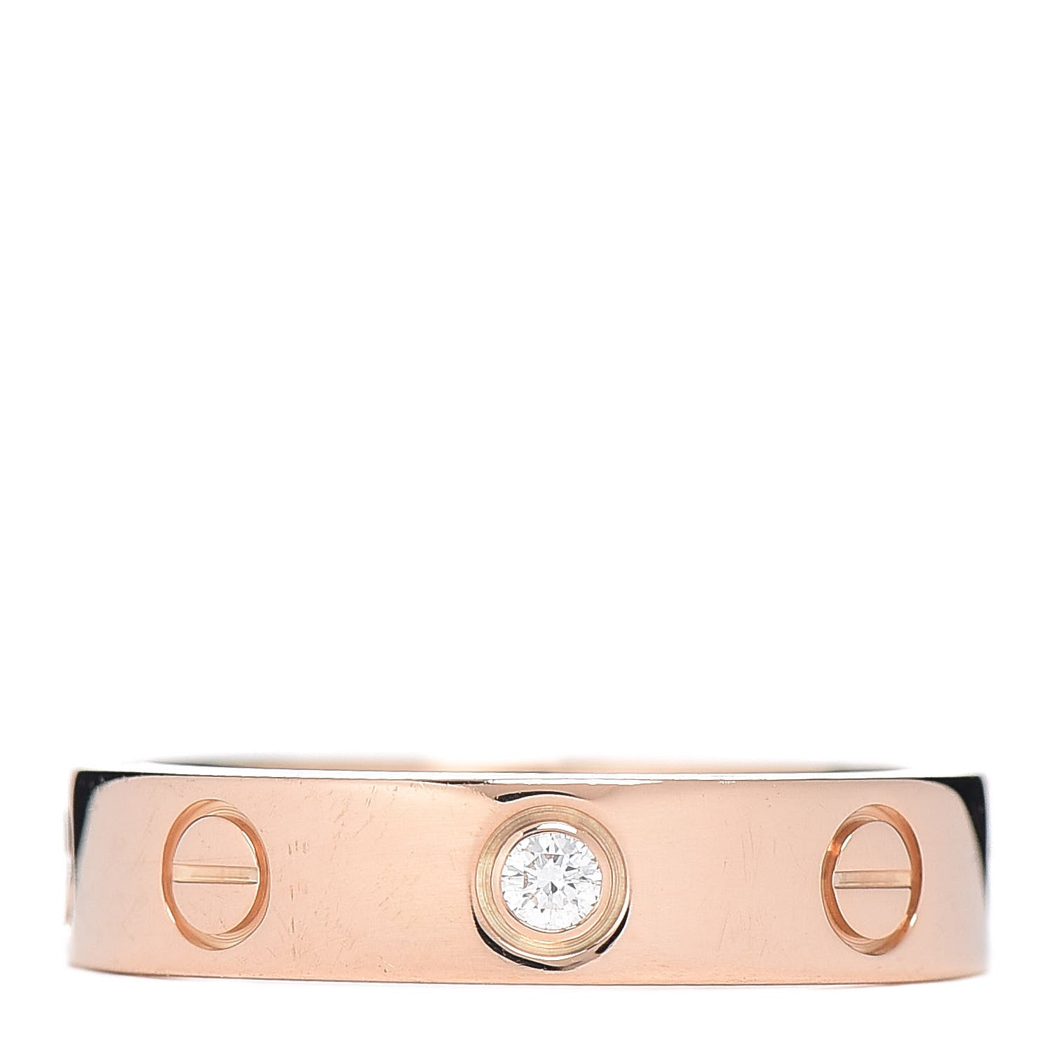 Cartier 18K Pink Gold Diamond 4mm LOVE Wedding Band Ring 48 4.5 1 of 4