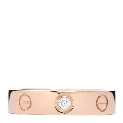 Cartier 18K Pink Gold Diamond 4mm LOVE Wedding Band Ring 48 4.5 1 of 4