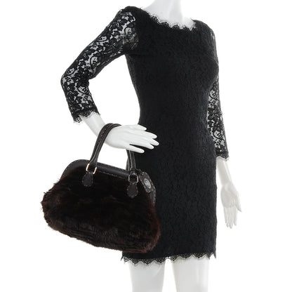 Fendi Mink Fur Calfskin Romano Selleria Adele 1328 Bag Brown 2 of 7