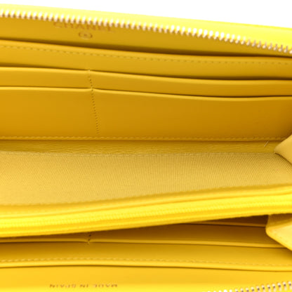 Chanel Caviar Quilted Large Gusset Zip Around Wallet Yellow 5 of 9