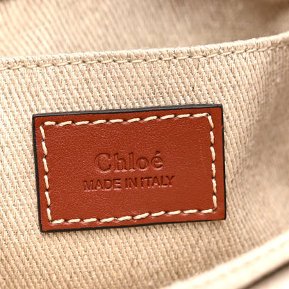 Chloe Cotton Calfskin Mini Woody Ribbon Tote White Brown 6 of 10