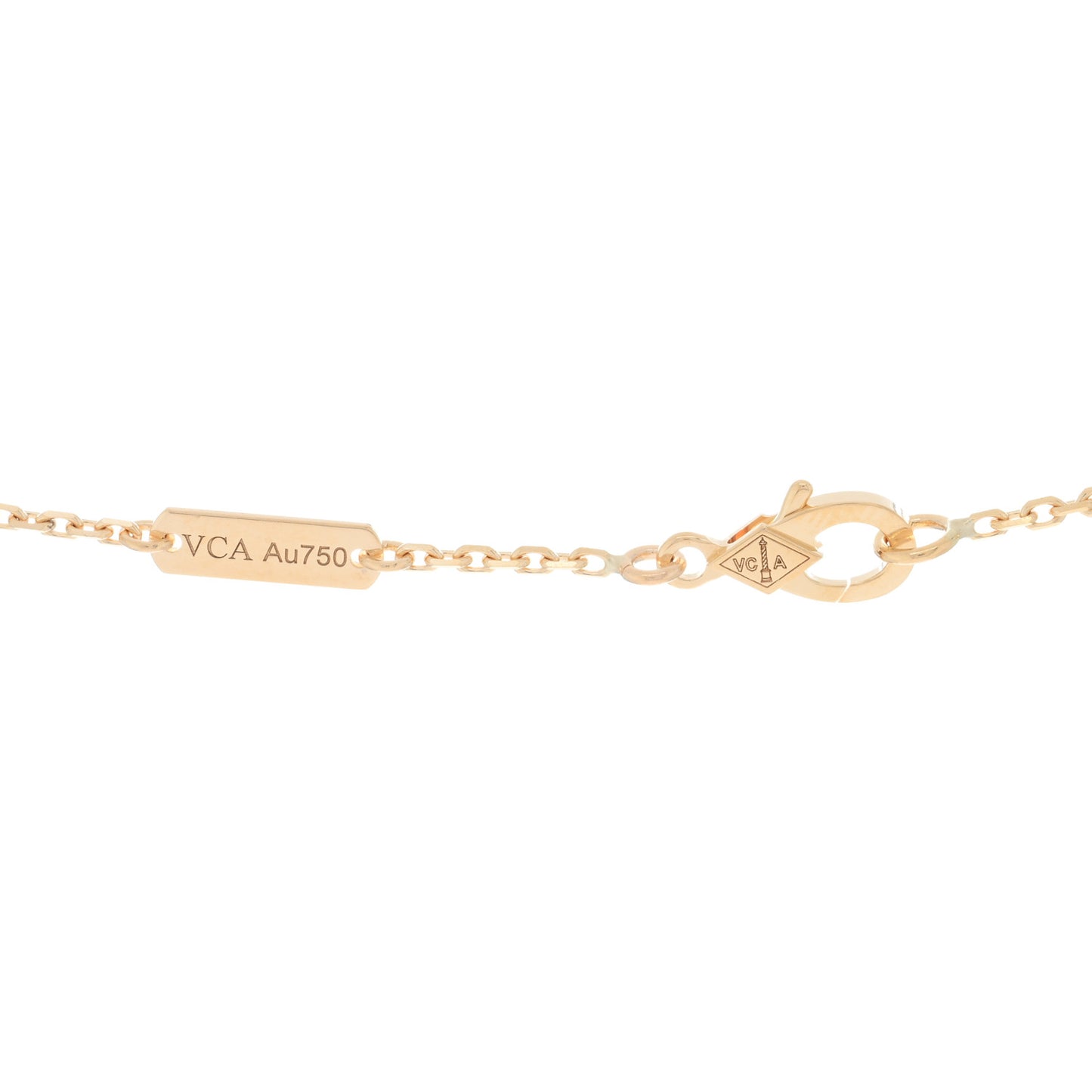18K Yellow Gold Mother of Pearl Vintage Alhambra Pendant Necklace