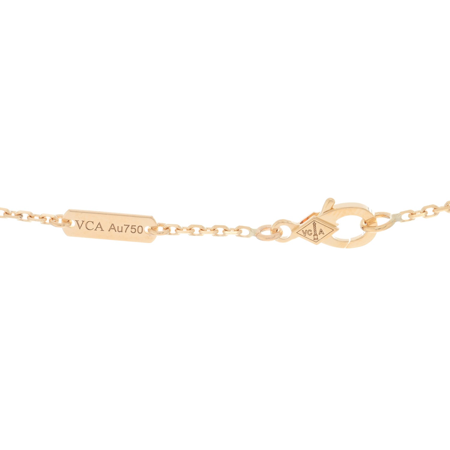 Van Cleef & Arpels 18K Yellow Gold Mother of Pearl Vintage Alhambra Pendant Necklace 4 of 5