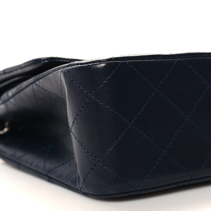 Chanel Lambskin Quilted Medium Double Flap Navy 9 of 10
