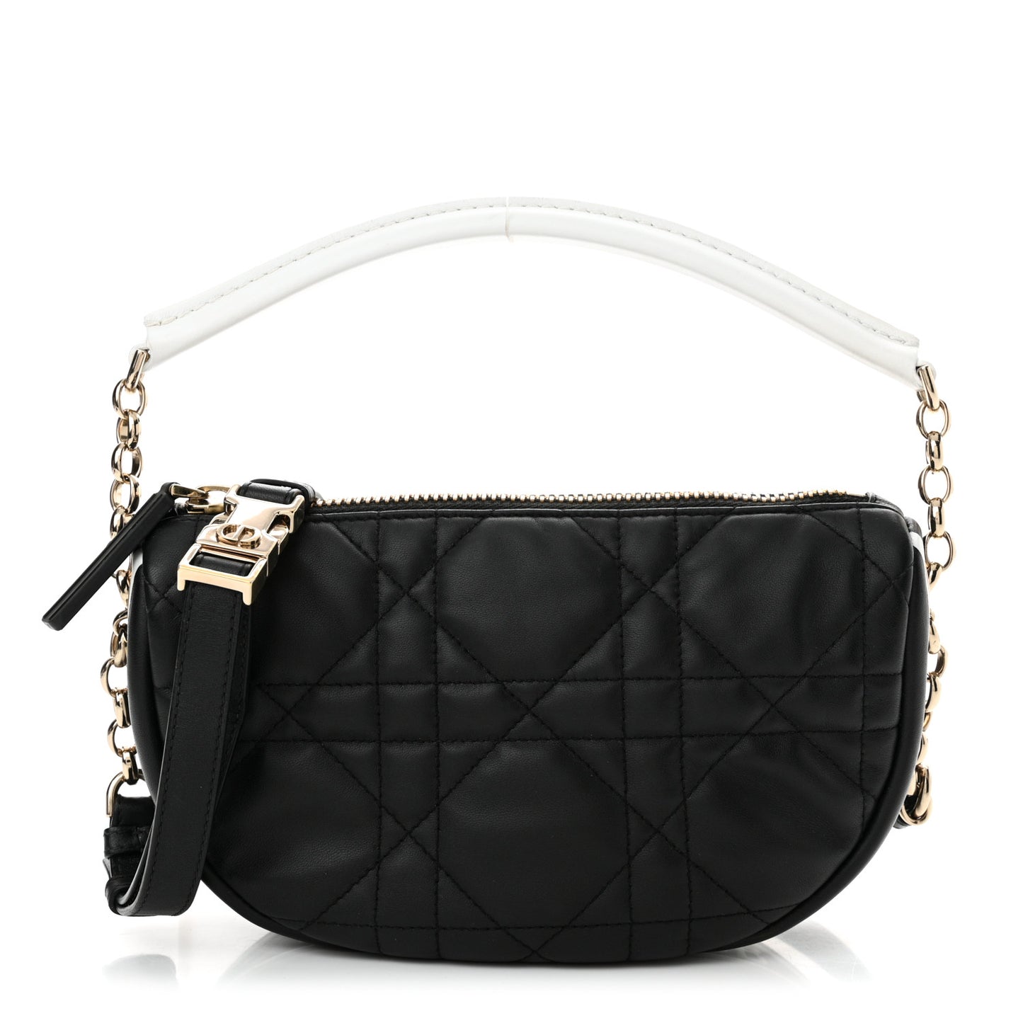 Lambskin Cannage Small Dior Vibe Hobo Bag Black