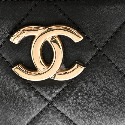 Chanel Lambskin Quilted Resin Bi-Color Waist Bag Fanny Pack Black 11 of 13
