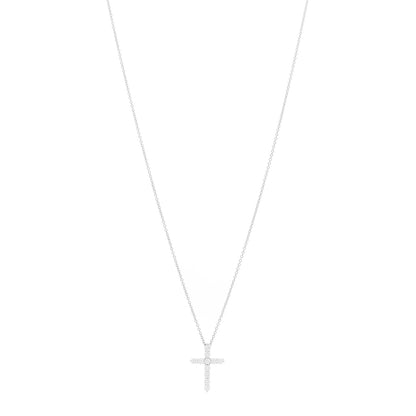 Tiffany Platinum Diamond Small Cross Pendant Necklace 1 of 5
