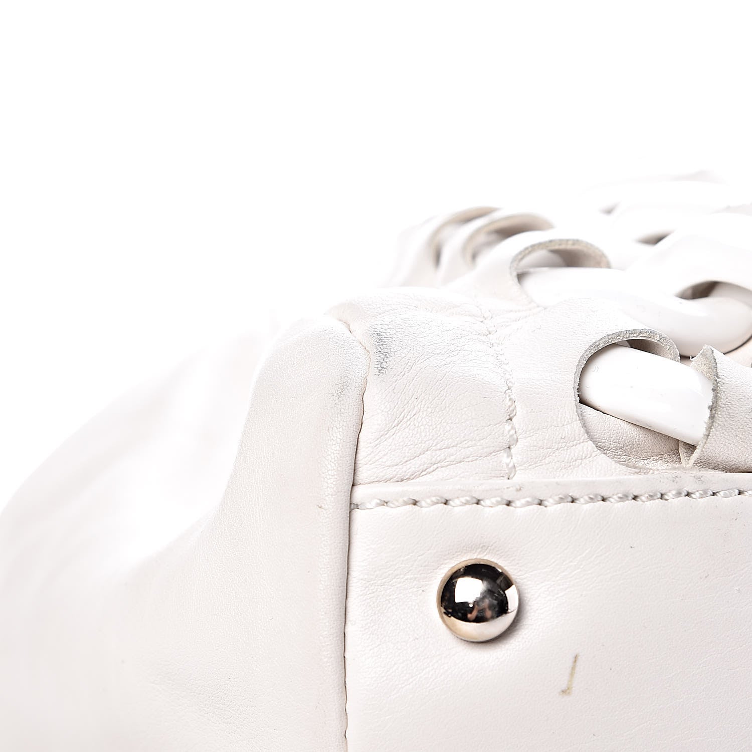 Chanel Calfskin Modern Chain Rhodoid East West Tote White 10 of 13