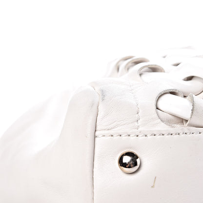 Chanel Calfskin Modern Chain Rhodoid East West Tote White 10 of 13