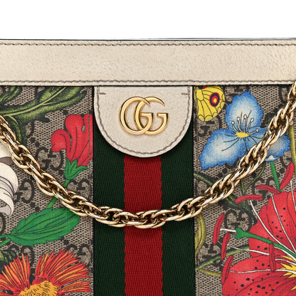 Gucci GG Supreme Monogram Flora Web Small Ophidia Chain Shoulder Bag White 8 of 17