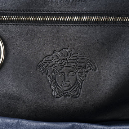 Versace Calfskin Day Dreamer Satchel Black Navy 2 of 14