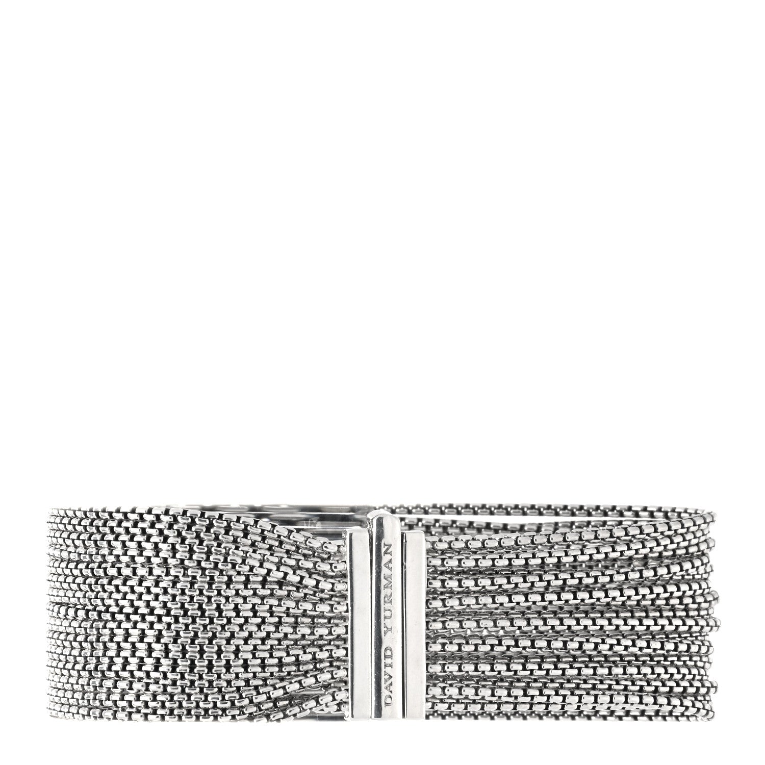 David Yurman Sterling Silver Multi-Row Box Chain Bracelet 2 of 4