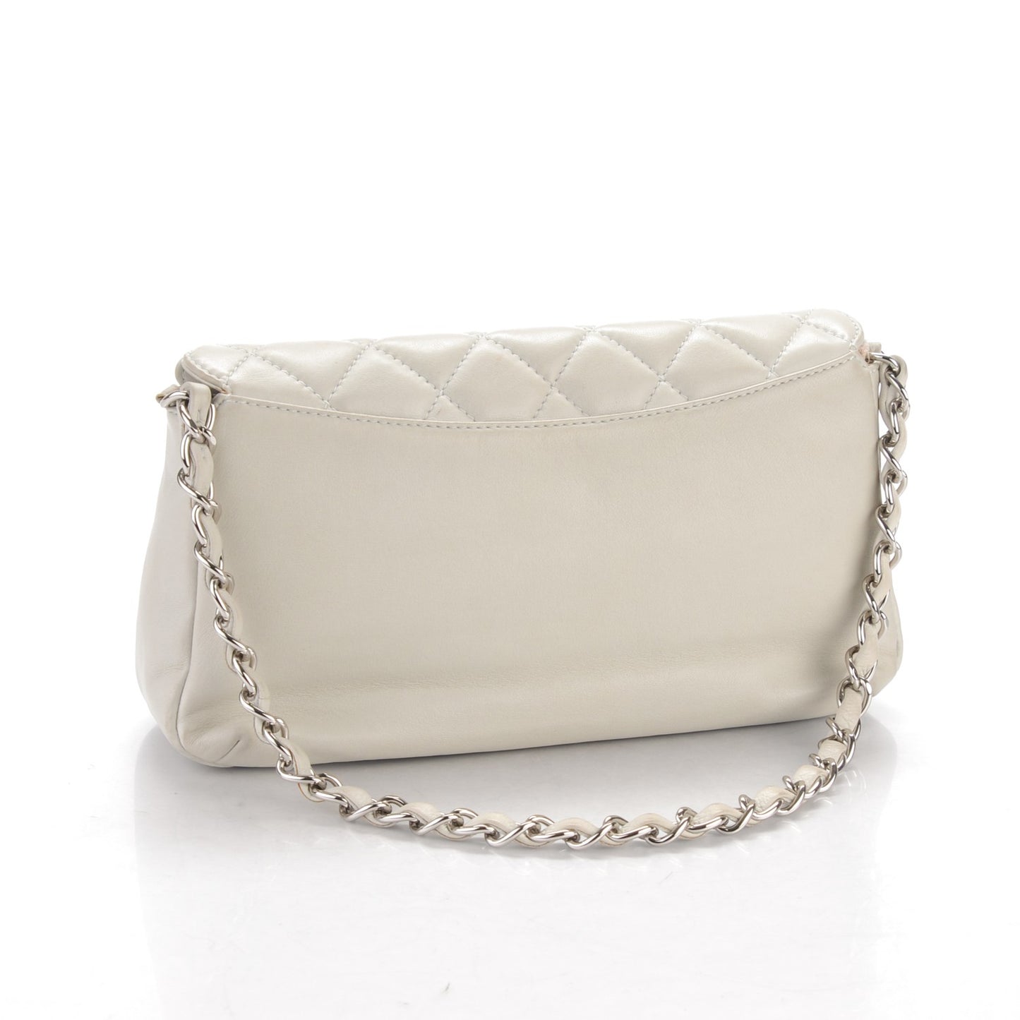 Lambskin Quilted CC Flap White