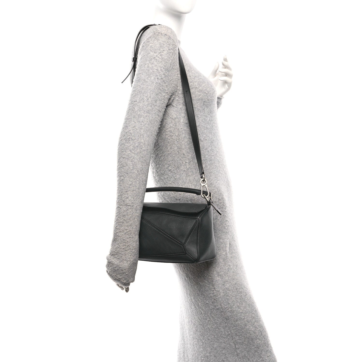Loewe Calfskin Small Puzzle Edge Bag Black 2 of 11