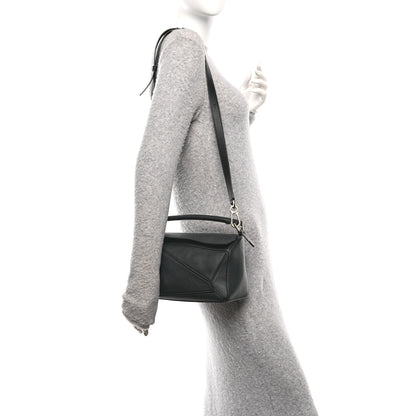 Loewe Calfskin Small Puzzle Edge Bag Black 2 of 11