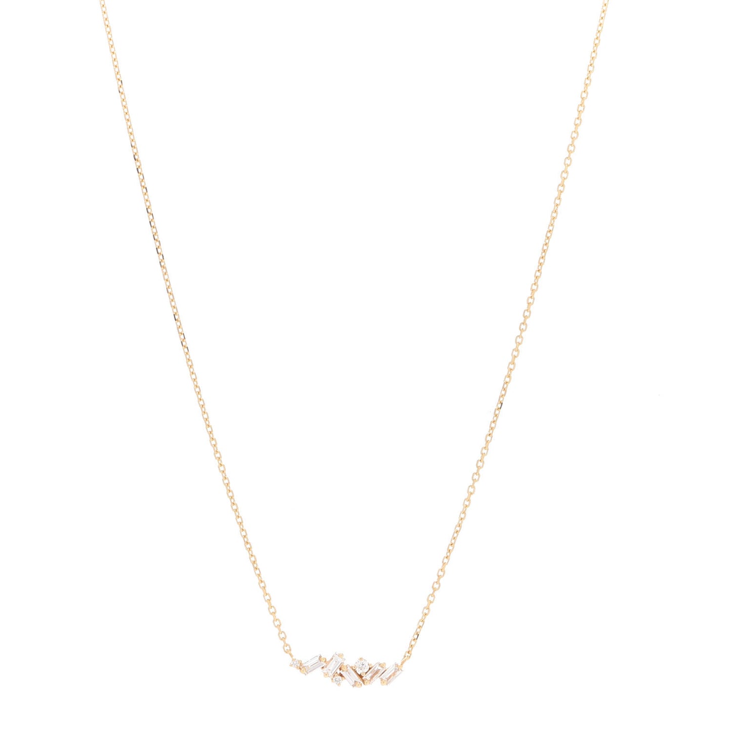 18K Yellow Gold Diamond Mini Classic Frenzy Bar Pendant Necklace