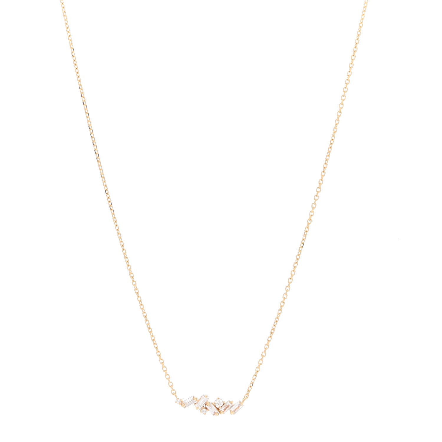 Suzanne Kalan 18K Yellow Gold Diamond Mini Classic Frenzy Bar Pendant Necklace 1 of 5